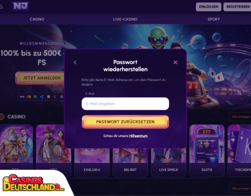 NovaJackpot Casino Problem beim Einloggen