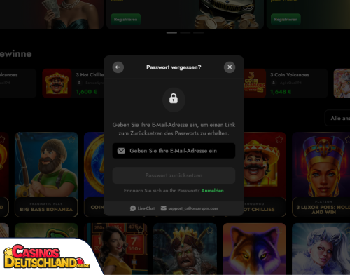 OscarSpin Casino Problem beim Einloggen