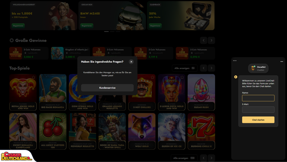 OscarSpin Casino Unterstützung