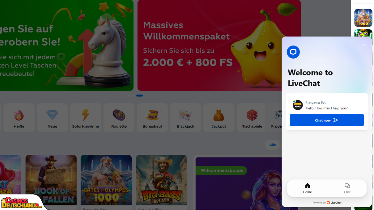 PlanGames Casino Unterstützung