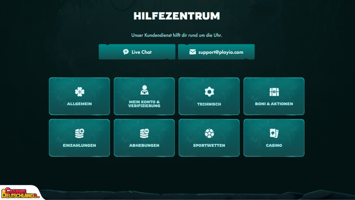 Playio Casino Unterstützung