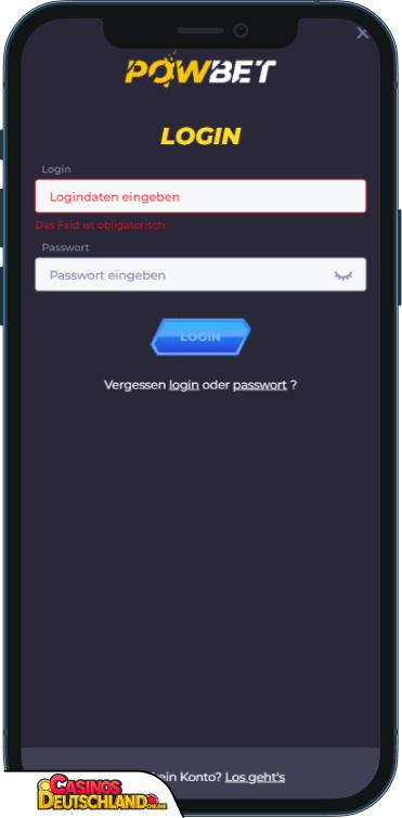 PowBet Casino Anmeldung