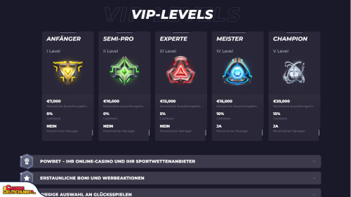 PowBet Casino vip program