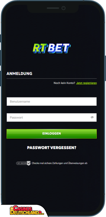 RTBet Casino Anmeldung
