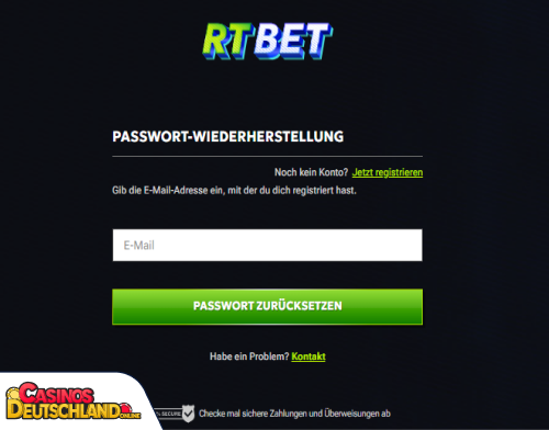 RTBet Casino Problem beim Einloggen