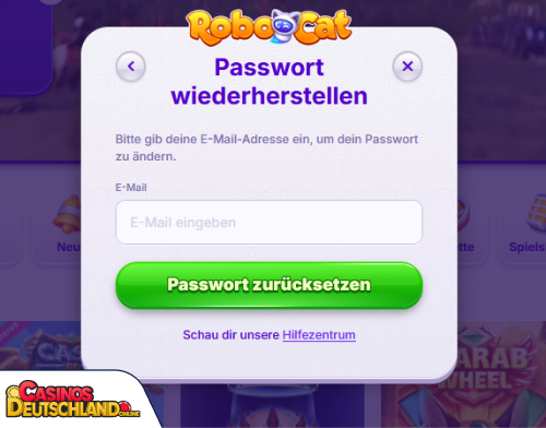 Robocat Casino Problem beim Einloggen