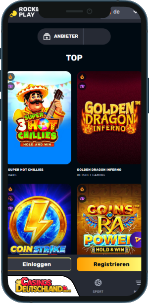 Rocket Play Casino Mobile app