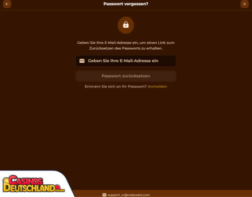 RodeoSlot Casino Problem beim Einloggen