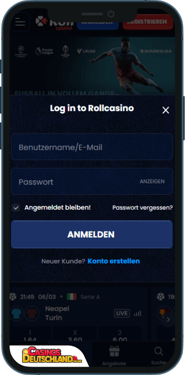 RollCasino Casino Anmeldung