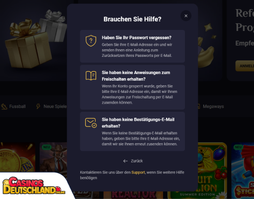 RollXOCasino Problem beim Einloggen
