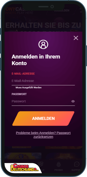 RonyCasino Anmeldung