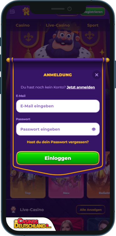RoyalGame Casino Anmeldung