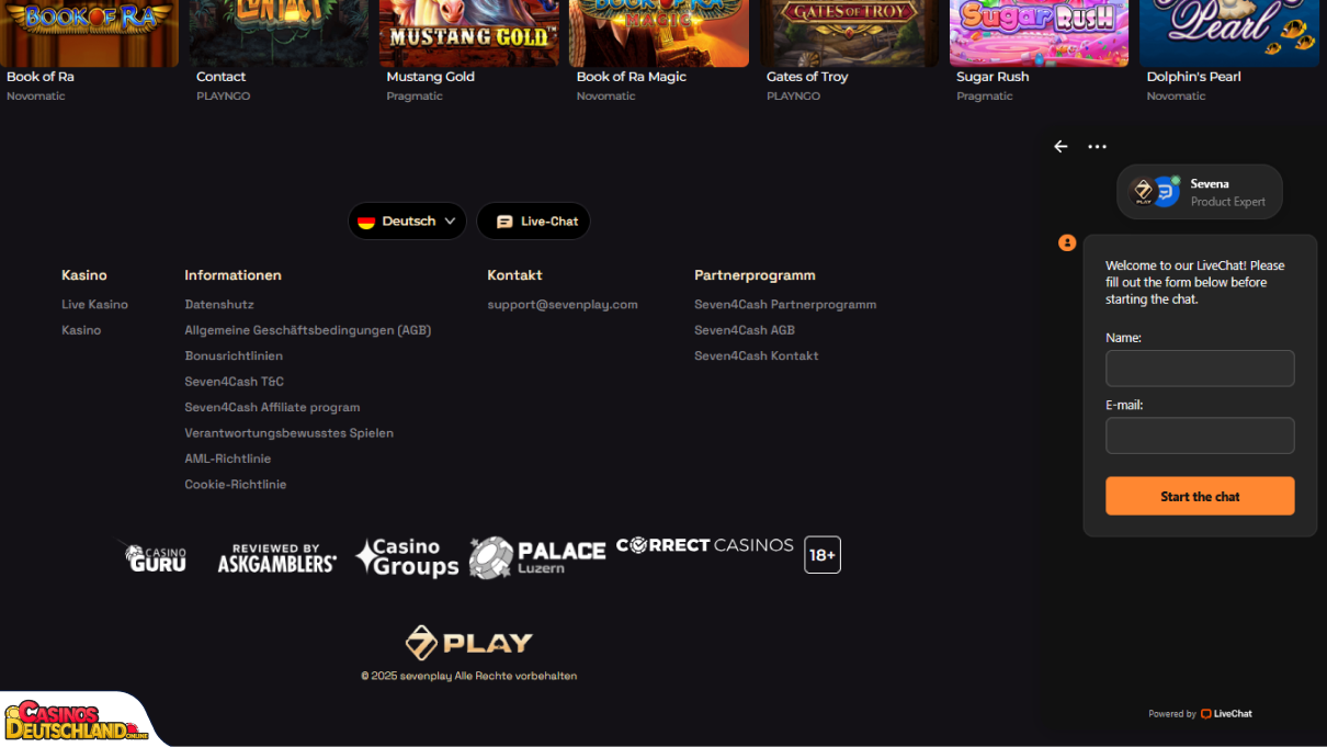 SevenPlay Casino Unterstützung
