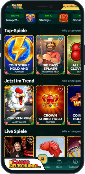 Slotrize Casino Mobile app