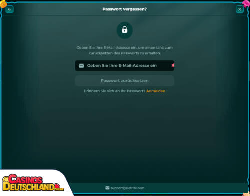 Slotrize Casino Problem beim Einloggen