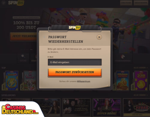 SpinBoss Casino Problem beim Einloggen