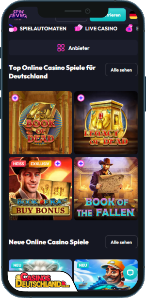 SpinFever Casino Mobile app