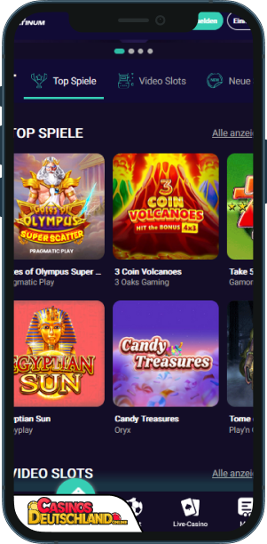 SpinPlatinum Casino Mobile app