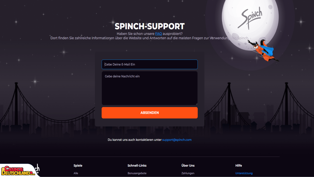 Spinch Casino Unterstützung