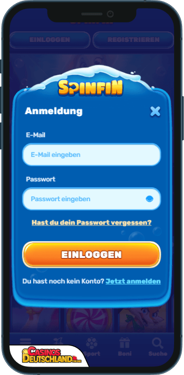 Spinfin Casino Anmeldung