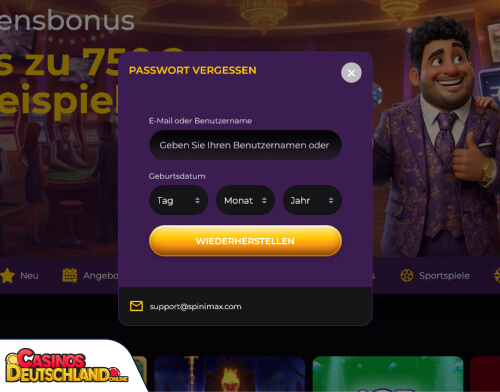 SpiniMax Casino Problem beim Einloggen