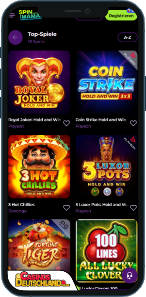 Spinmama Casino Mobile app