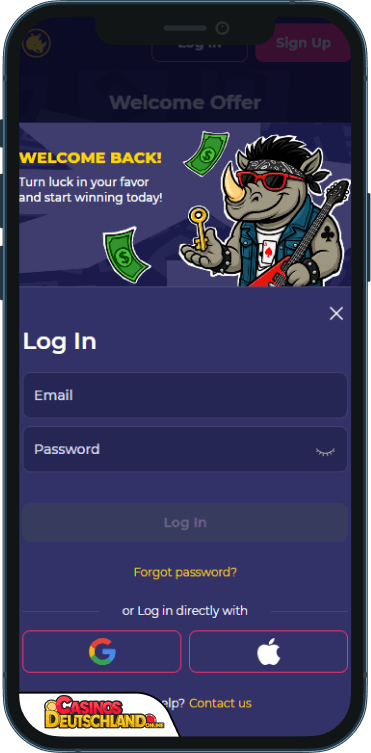 Spinorhino Casino Anmeldung