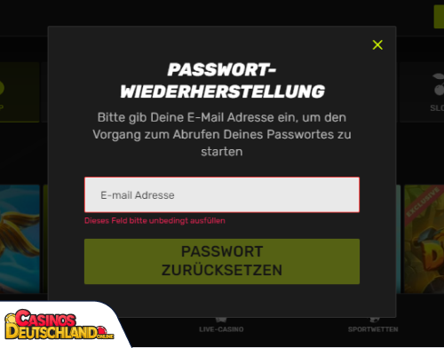 Sportuna Casino Problem beim Einloggen