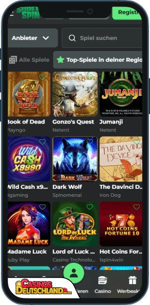 Super Spin Casino Mobile app