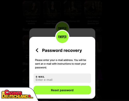 Swiper Casino Problem beim Einloggen