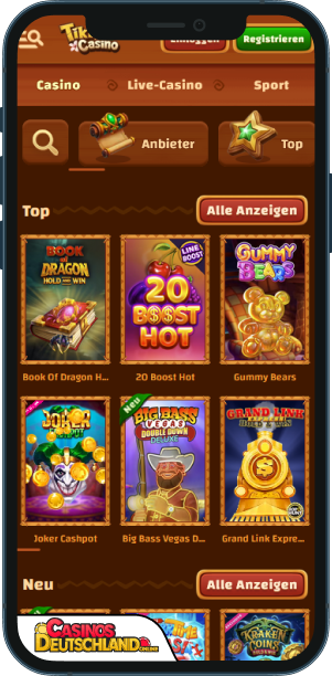 Tiki Casino Mobile app