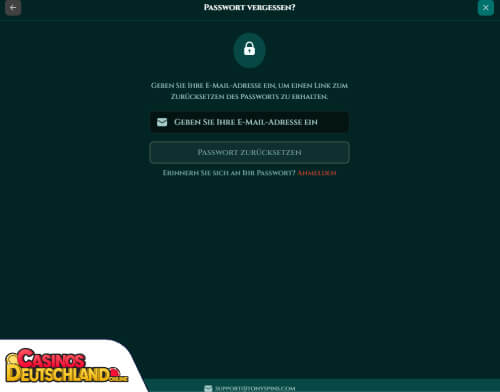 TonySpins Casino Problem beim Einloggen