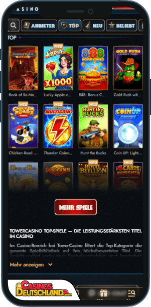 TowerCasino Mobile app