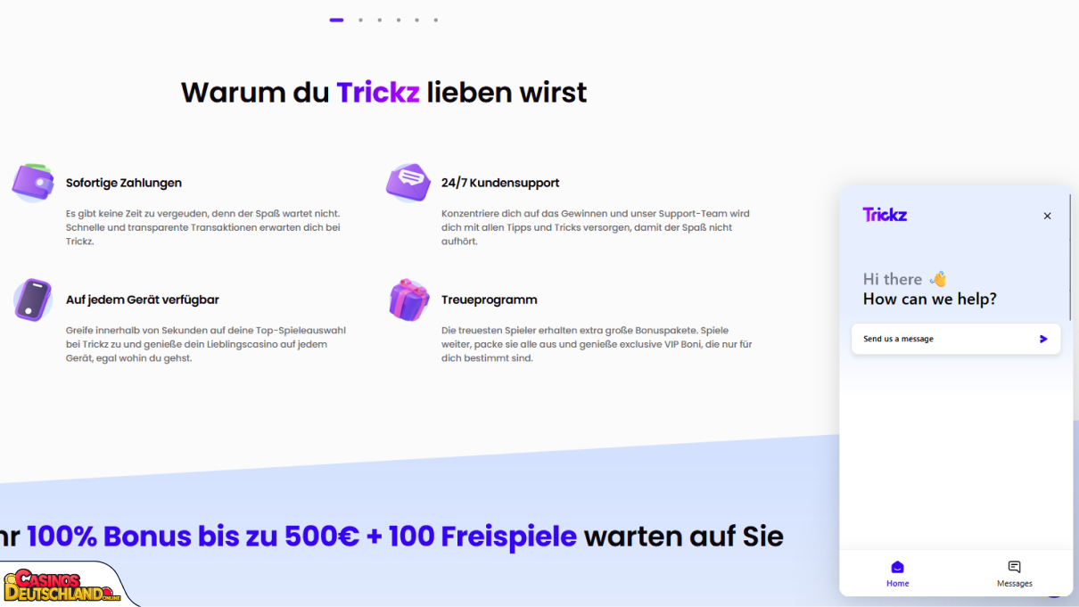 Trickz Casino Unterstützung