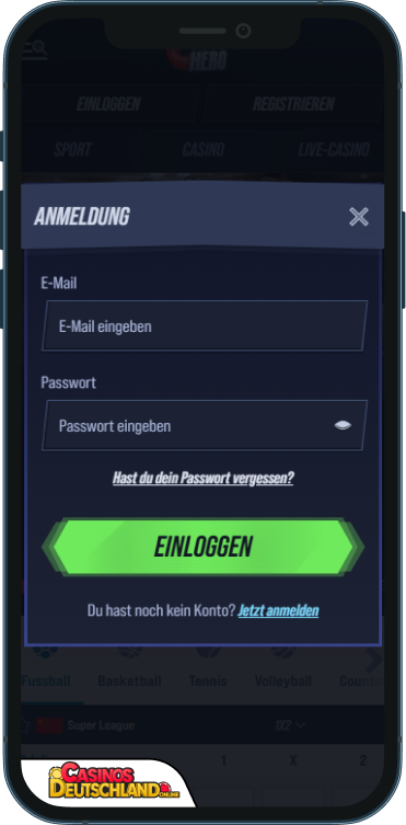 VegasHero Casino Anmeldung