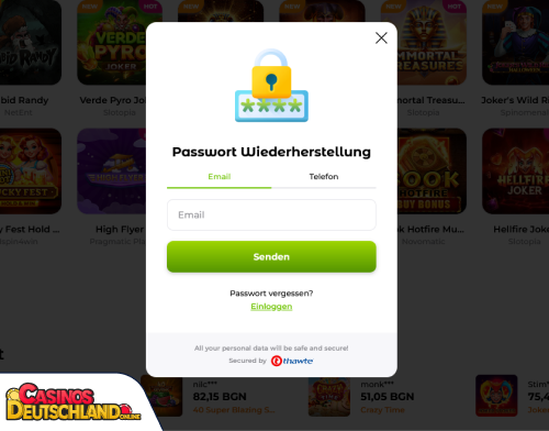 Verde Casino Problem beim Einloggen
