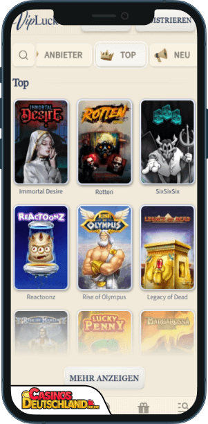 VipLuck Casino Mobile app