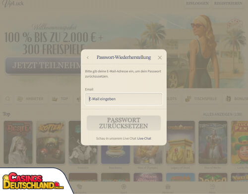 VipLuck Casino Problem beim Einloggen