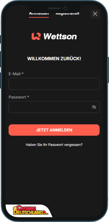 Wettson Casino Anmeldung