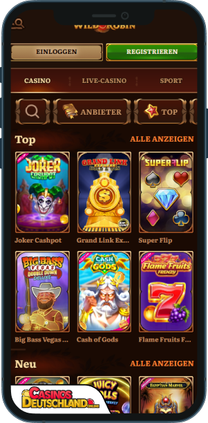 Wild Robin Casino Mobile app