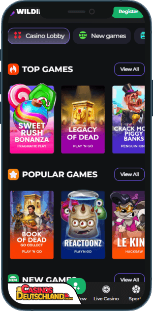Wildies Casino Mobile app