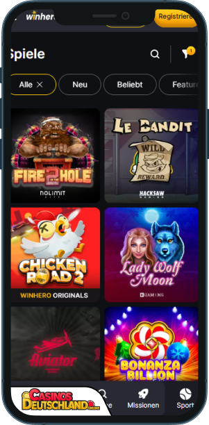 WinHero Casino Mobile app