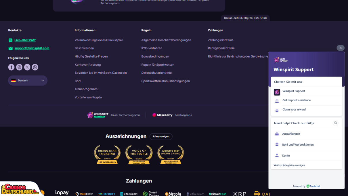 WinSpirit Casino Unterstützung