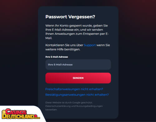 Winorio Casino Problem beim Einloggen