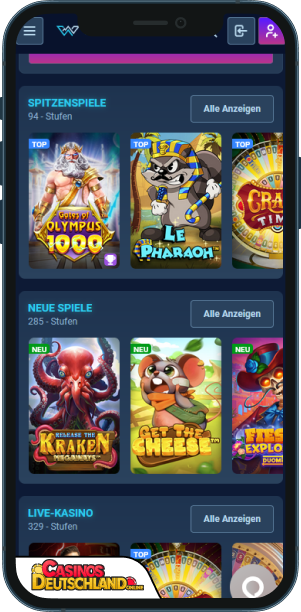 Wintopia Casino Mobile app