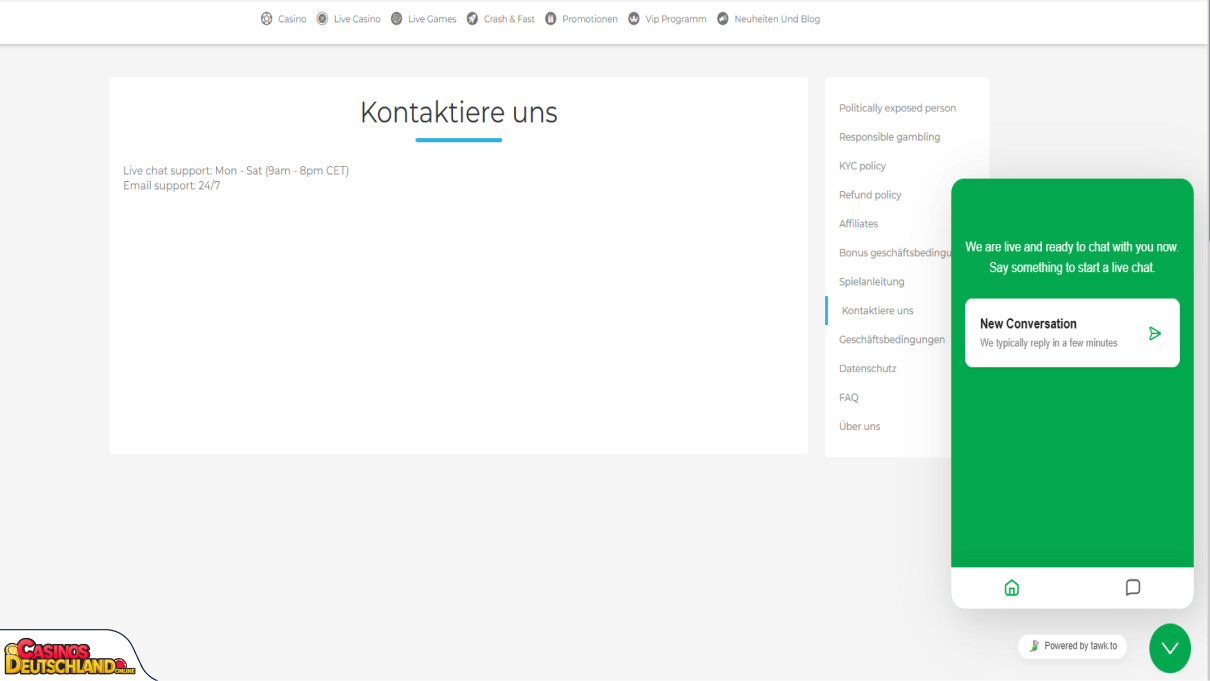 Wolfy Casino Unterstützung