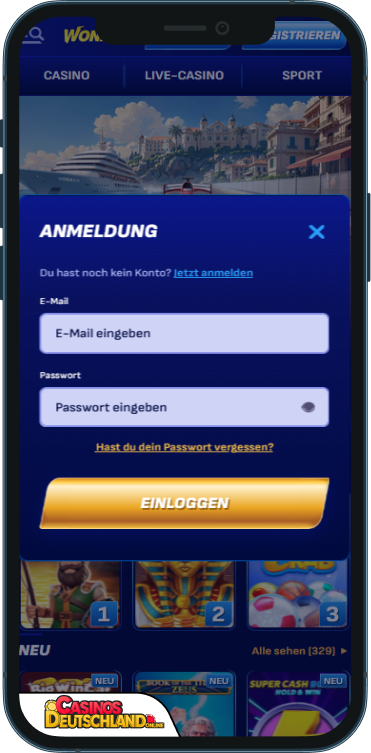 Wonaco Casino Anmeldung