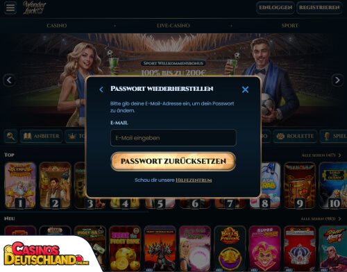 WonderLuck Casino Problem beim Einloggen