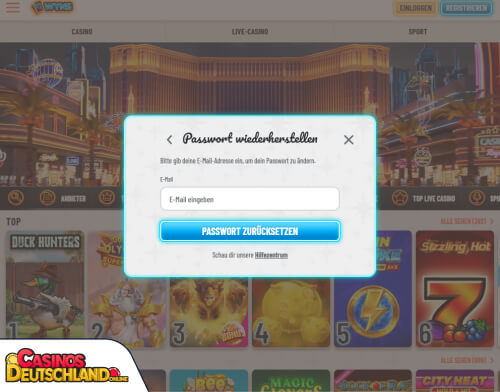 Wyns Casino Problem beim Einloggen