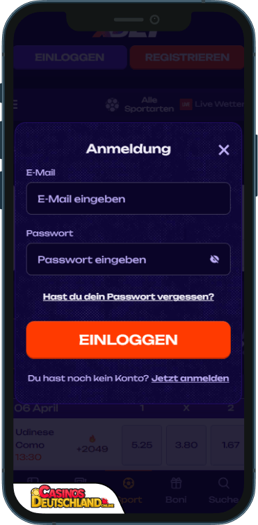 X3bet Casino Anmeldung